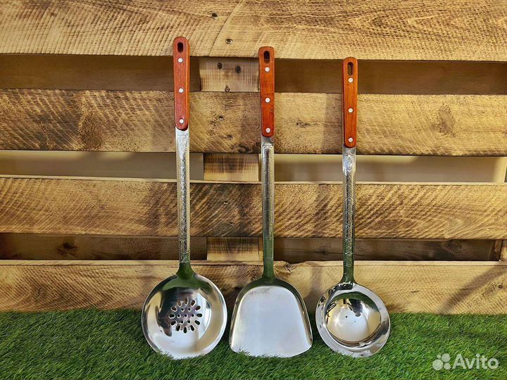 Набор шумовка, половник, лопатка для казана