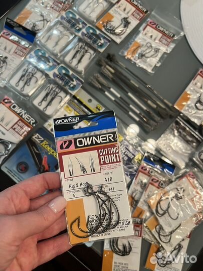 Крючки Owner, gamakatsu, плетенка, поводки, кольца