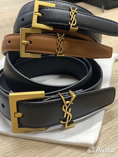 Ремень кожаный Yves Saint Laurent