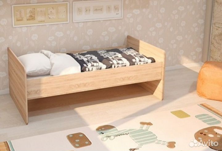 Детская кровать от 3 лет с бортиками и матрасом