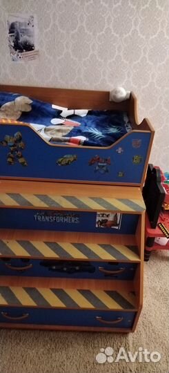 Детская кровать чердак с матрасом