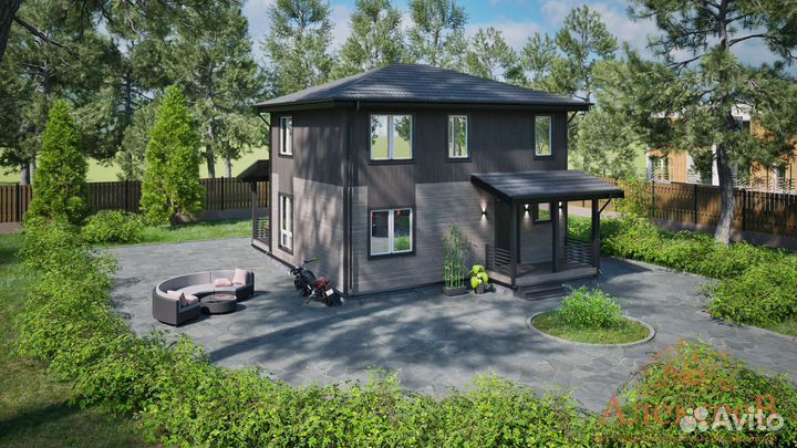 Каркасный дом 7х8 двухэтажный под ключ