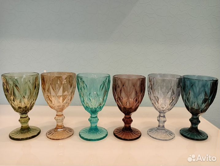Бокалы,бокалы для вина,цветные бокалы,разноцветные
