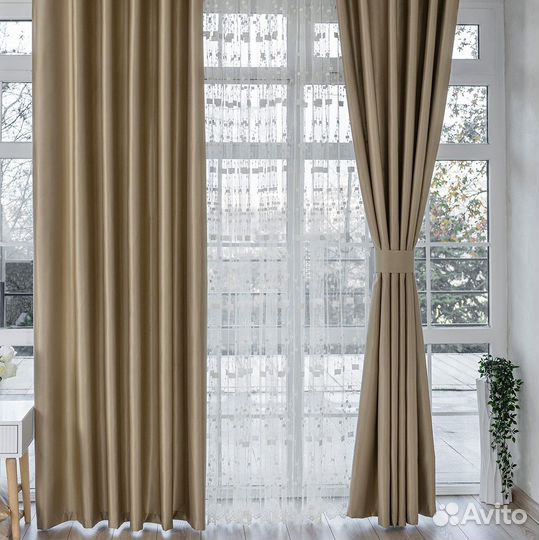 Комплект штор сатен Адора Английское золото