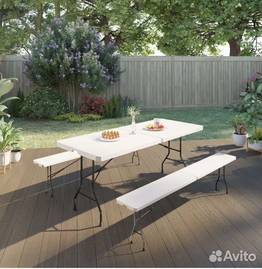 Набор: стол и 2 скамейки складные