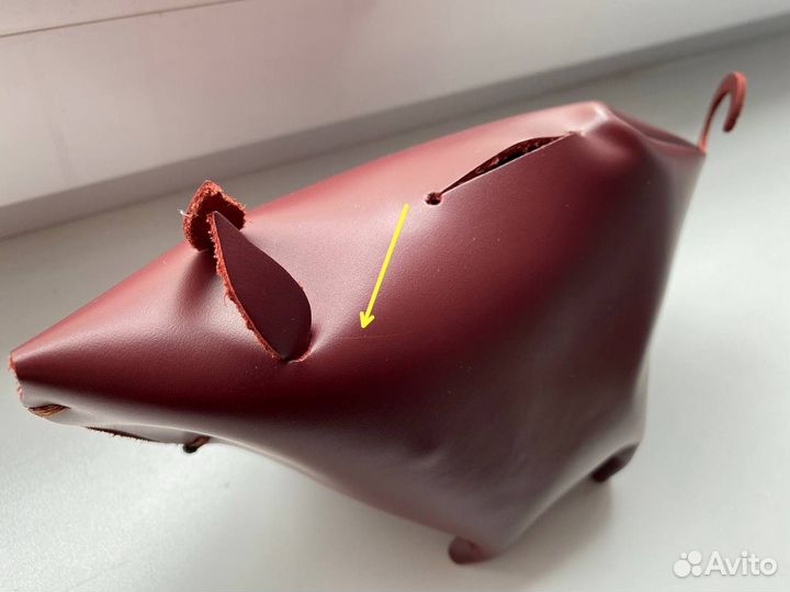 Кожаная копилка свинья из Парижа