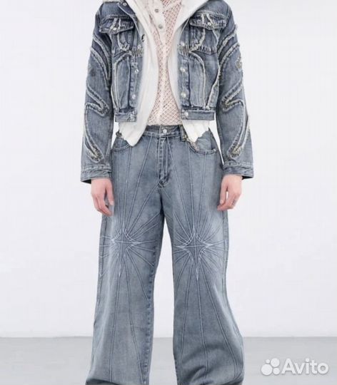 Джинсы Thug Club Y2K rick owens type новые