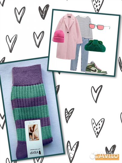 Высокие красивые носки тренд 36-41