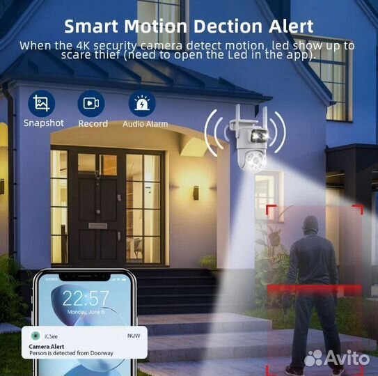 Камера видеонаблюдения wifi уличная 8 мп 4к 4K