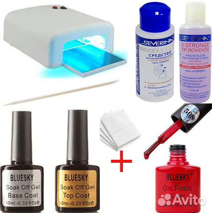 Маникюрный набор для покрытия гель-лаком Bluesky