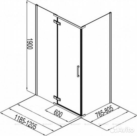Душевой уголок Aquanet Logic RC1200 AE32-S-120x80U-CT 120x80