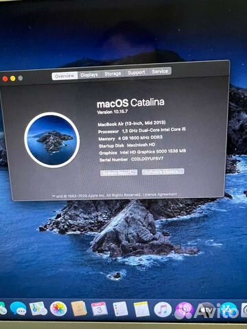 Apple MacBook Air 13 2013г. core I5 1.3g