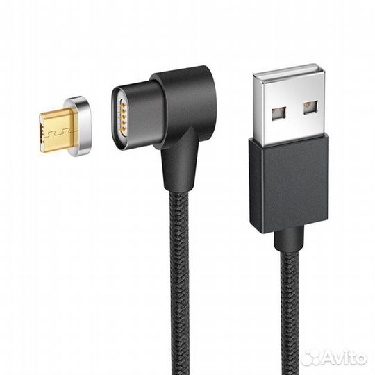 Кабель USB-MicroUsb. Угол 90.Магнитный наконечник