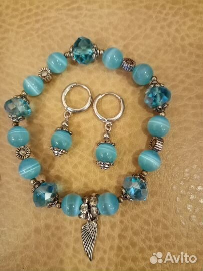 Комплект браслет, серьги