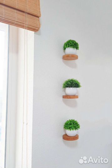 Парящая полка набор 3шт с кашпо