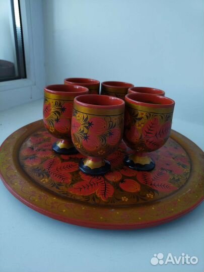 Поднос деревянный круглый