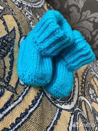 Носки тапочки вязанные