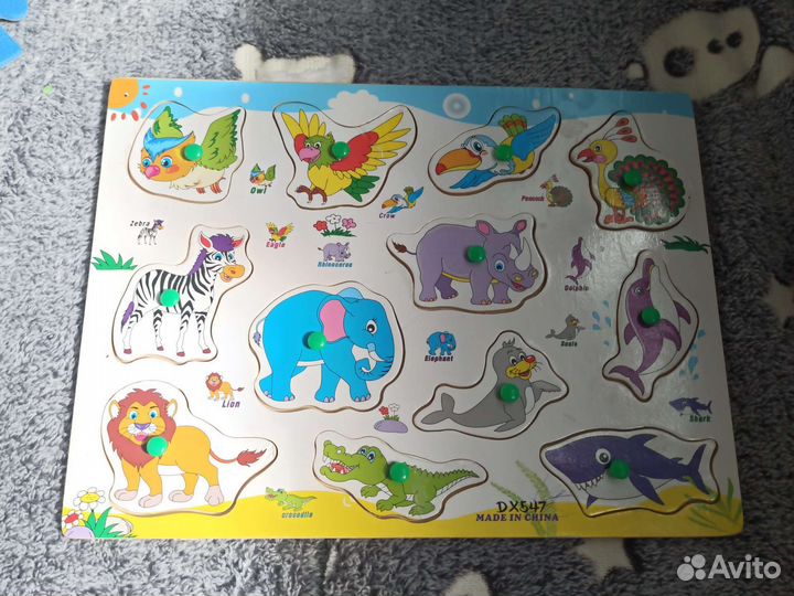 Развивающие деревянные игрушки сортер пазл