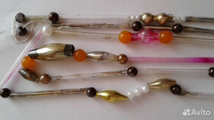 Бусы на елку стеклярус СССР