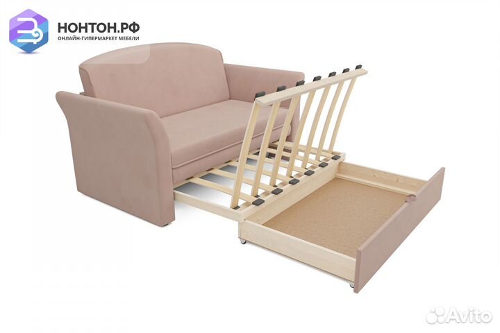 Диван выкатной Малютка 2 микровельвет бежевый