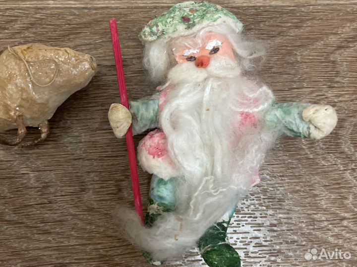 Старинные ватные елочные игрушки