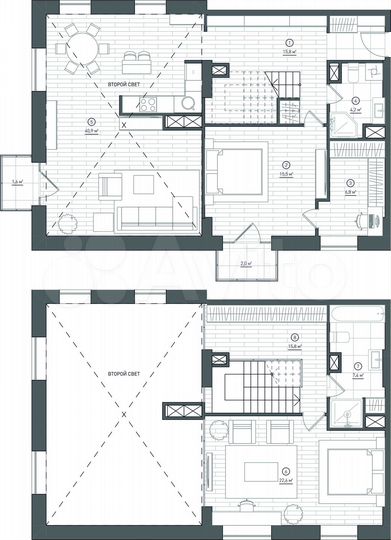 2-к. апартаменты, 129,8 м², 7/8 эт.