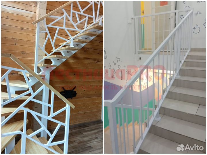 Лестница на металлокаркасе в дом