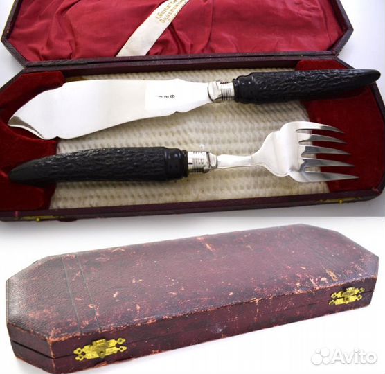 Набор для рыбы с серебряными кольцами. 1905 год