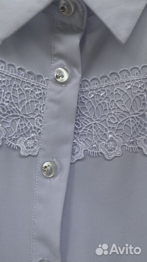 Блузка белая с коротким рукавом 