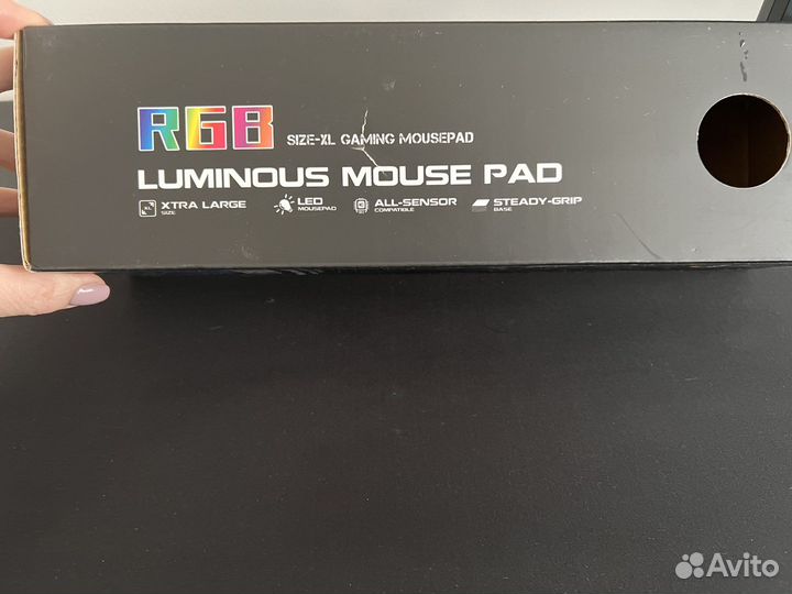 Коврик RGB большой для мыши с подсветкой