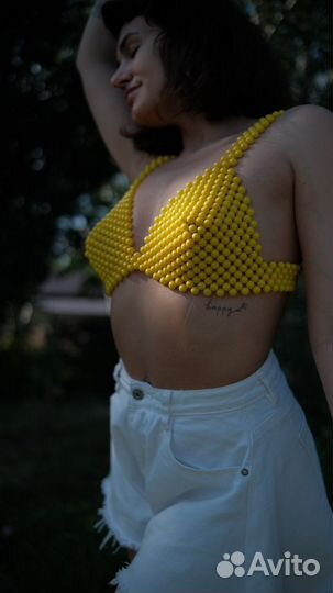 Портупея топ из бусин