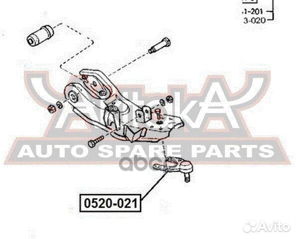 Опора шаровая нижняя 0520021 asva