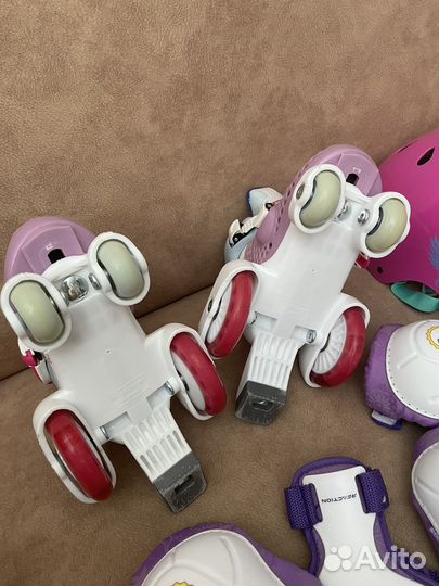 Роливовые коньки раздвижные Reaction с защитой