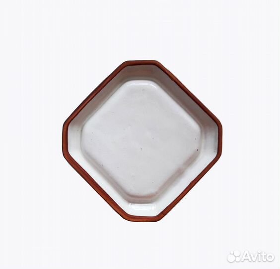 Новый керамический горшок, кашпо с поддоном