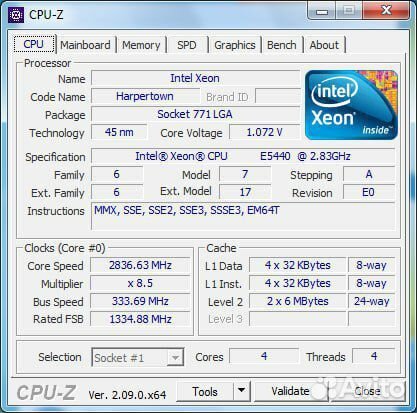 Процессор xeon e5440 на 775 сокет