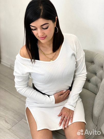 Платье лапша с разрезом