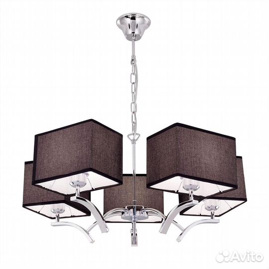 Люстра подвесная металл и текстиль современная