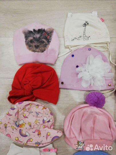 Шапка детская на девочку от 3 мес до 2 лет
