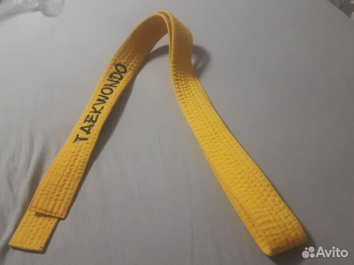 Пояс для тхэквондо желтый