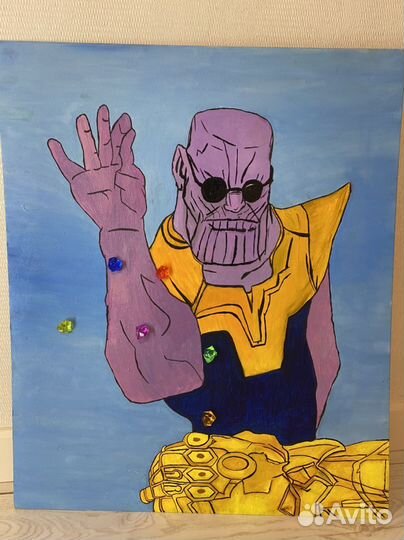 Иньерьерная картина маслом Танос мстители