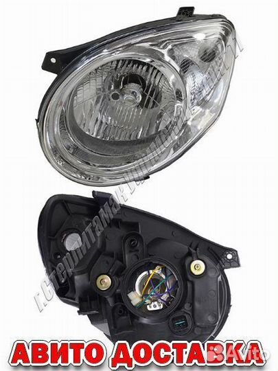 Фара KIA picanto 2007-2011 левая хром 6 контактов