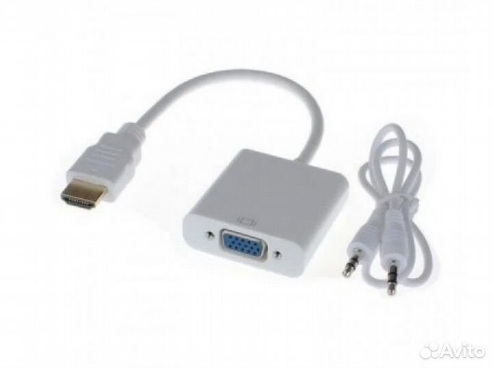 Переходник hdmi - VGA + Aux 0,1м, белый