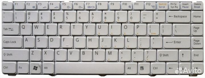 Клавиатура Sony vaio VGN-NR21S белая, OEM