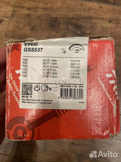 Колодки тормозные ford