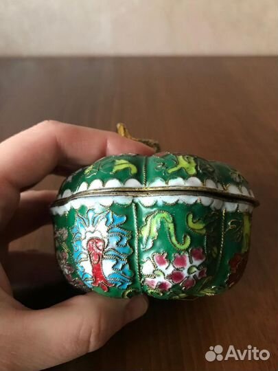 Винтажная шкатулка клуазоне