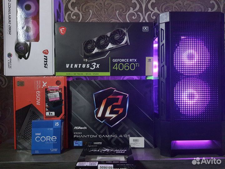 Новый Пк RTX4060Ti/Core i5 12600KF/Z690/32G5/SSD1T