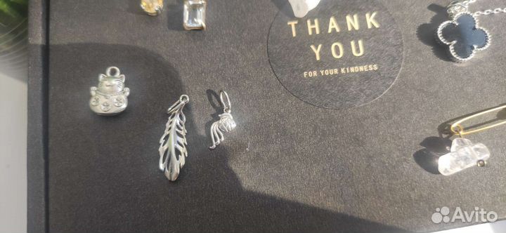 Подвески с натуральными камнями, серебряные