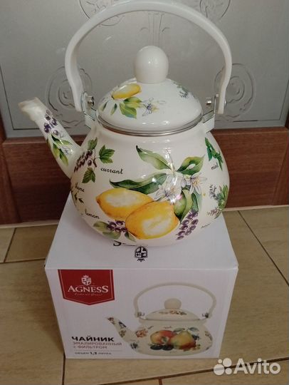 Чайник эмалированный с фильтром1,3 л