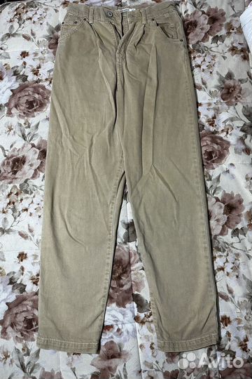 Брюки прямые бежевые pull&bear