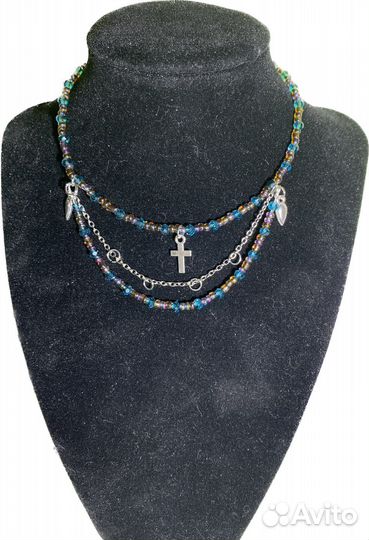 Колье с крестом y2k